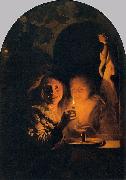 Godfried Schalcken, Lovers Lit by a Candle